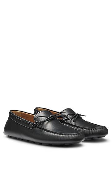 Аксесуари BOSS Leather Driver Moccasins чорний | 50548639