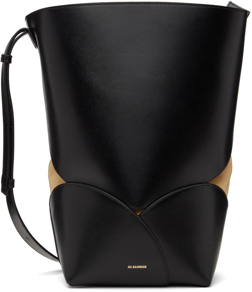 сумка-тоут Jil Sander Curve Bucket Medium Leather Shoulder Bag чорний | J07ZH0046_P7100