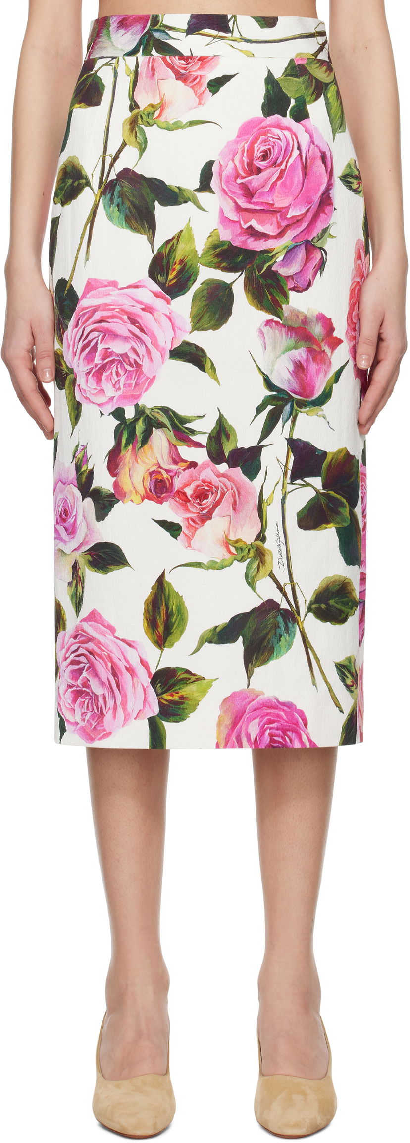 Спідниця Dolce & Gabbana Dolce&Gabbana Rose Printed Pencil Midi Skirt Різнокольоровий | F4CVPT FSRQJ