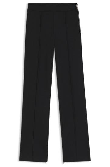 Штани BOSS Flared Jersey Trousers with Front Seam чорний | 50542730