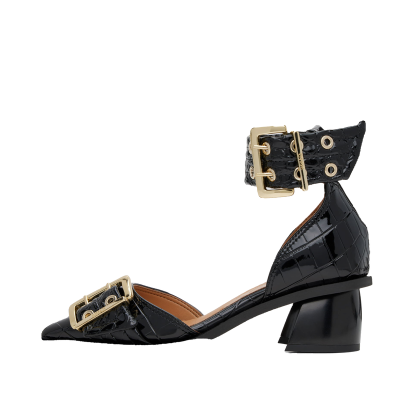 Кросівки та взуття GANNI Buckle Open Cut Heels чорний | S2802