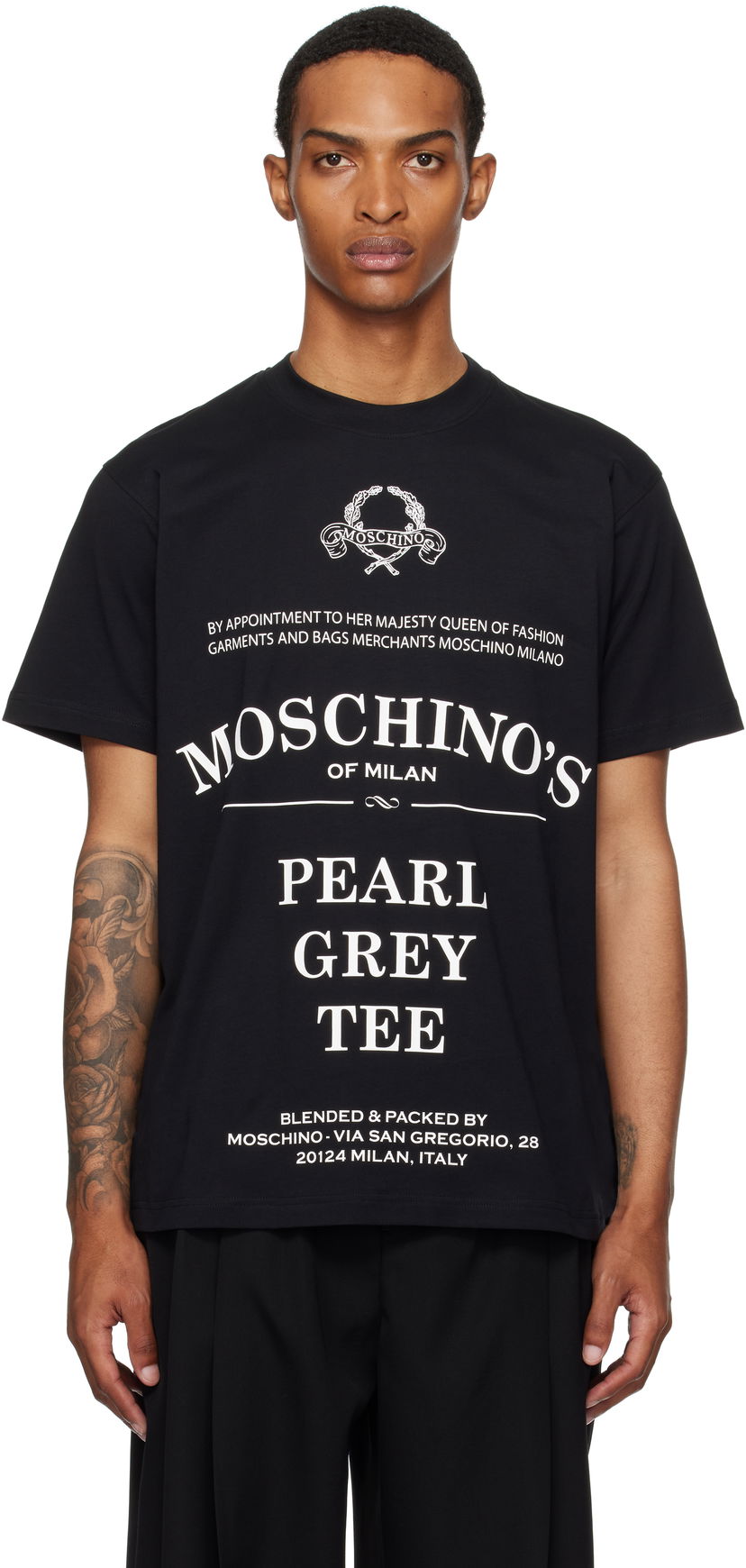 Футболка Moschino Printed Organic Cotton T-Shirt чорний | 252ZZ070852411555