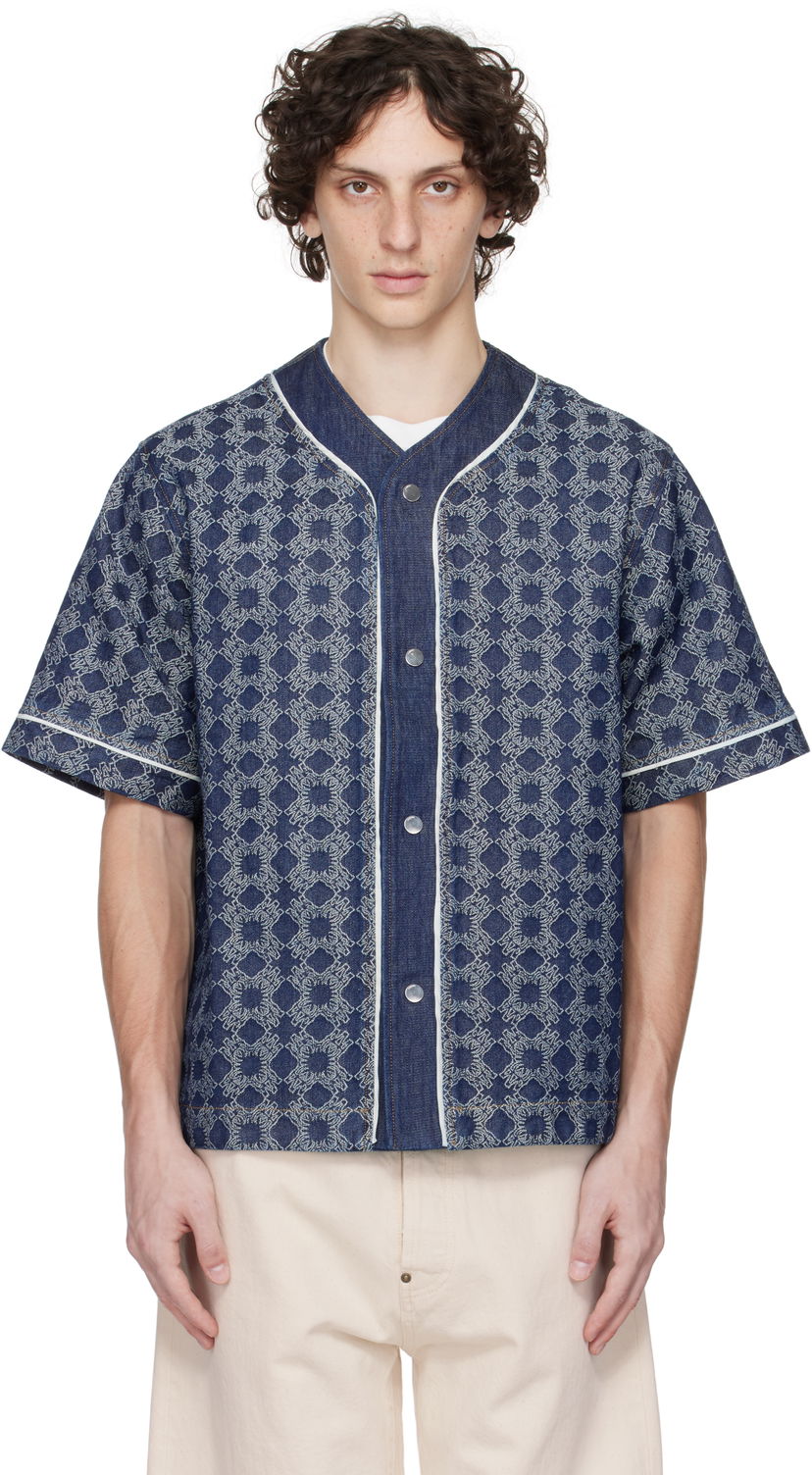 Сорочка AMIRI AMIRI MA Quad Baseball Denim Shirt Синій | AMDNIR1042