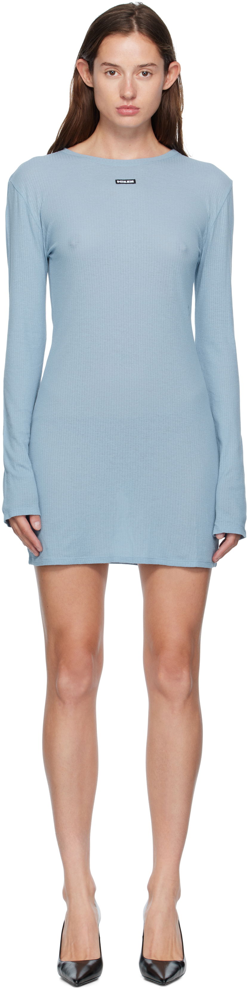 плаття Ksubi Ksubi Crawford Long Sleeve Minidress Синій | WFA25DR008