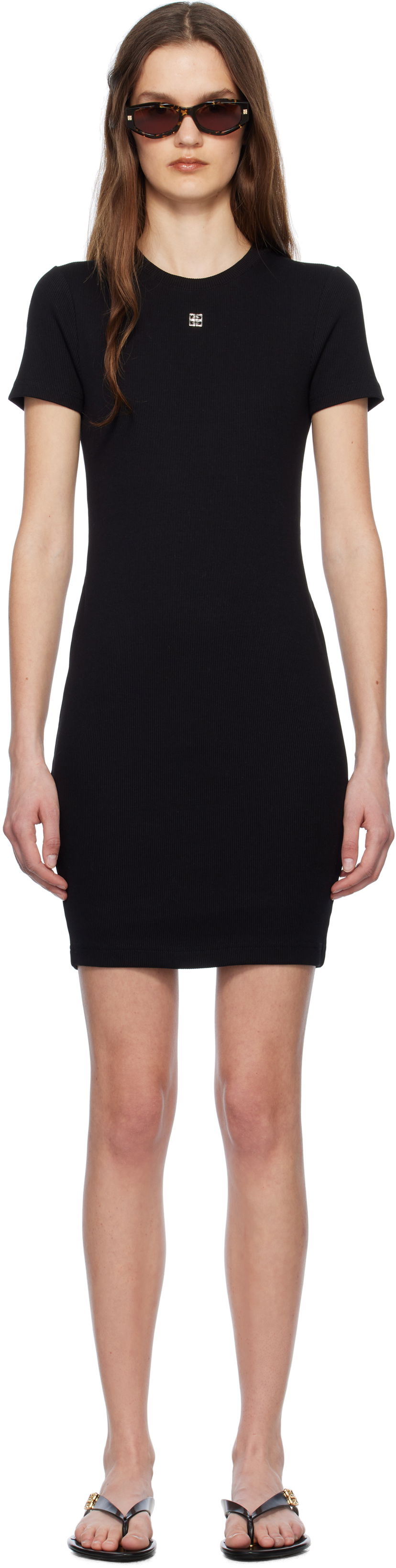 плаття Givenchy Givenchy 4G Ribbed Tank Mini Dress чорний | BW22CM3YQS001