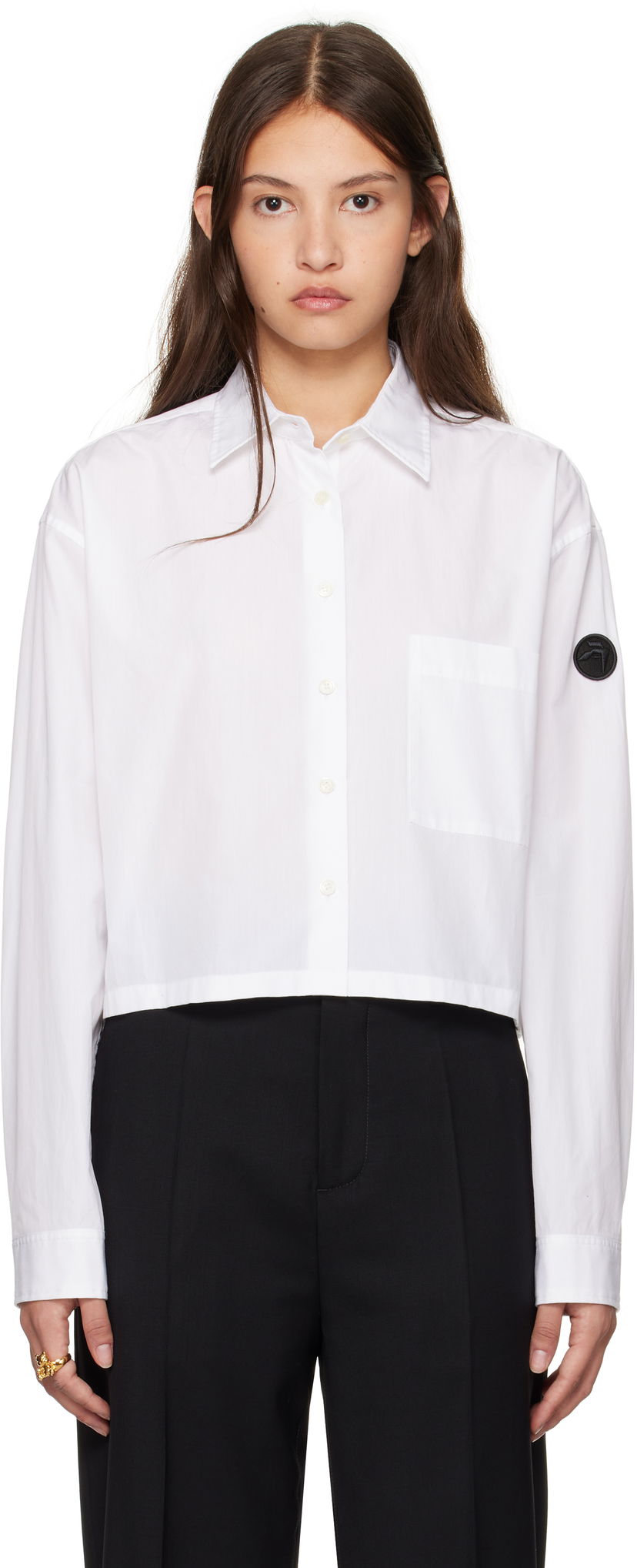 Сорочка Ambush Cropped Oversized Shirt білий | BWGE004F24FAB0010100
