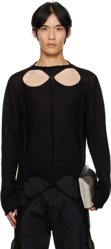 Cветр Rick Owens Rick Owens Concordians Slashed Pull Sweater чорний | RU02E1671 ML, 0