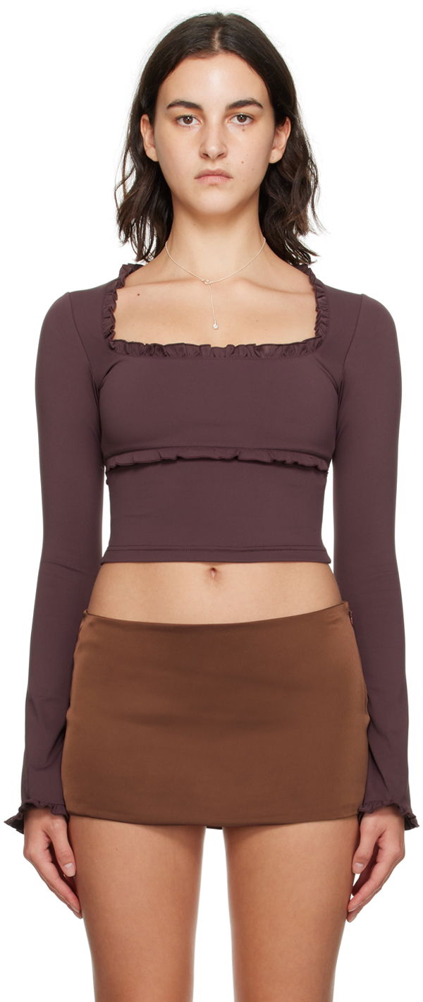 Футболка GUIZIO Guizio Fleur Long Sleeve Top Фіолетовий | F23104K006
