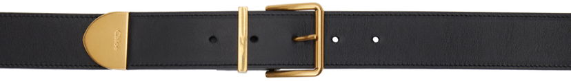 Ремені CHLOÉ Leather Belt With Logo Buckle чорний | CHC23AC029CBC
