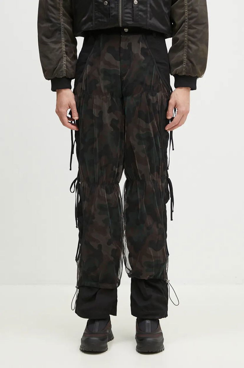 Штани Andersson Bell Camouflage Mesh Layered Tying Pants чорний | apa767w