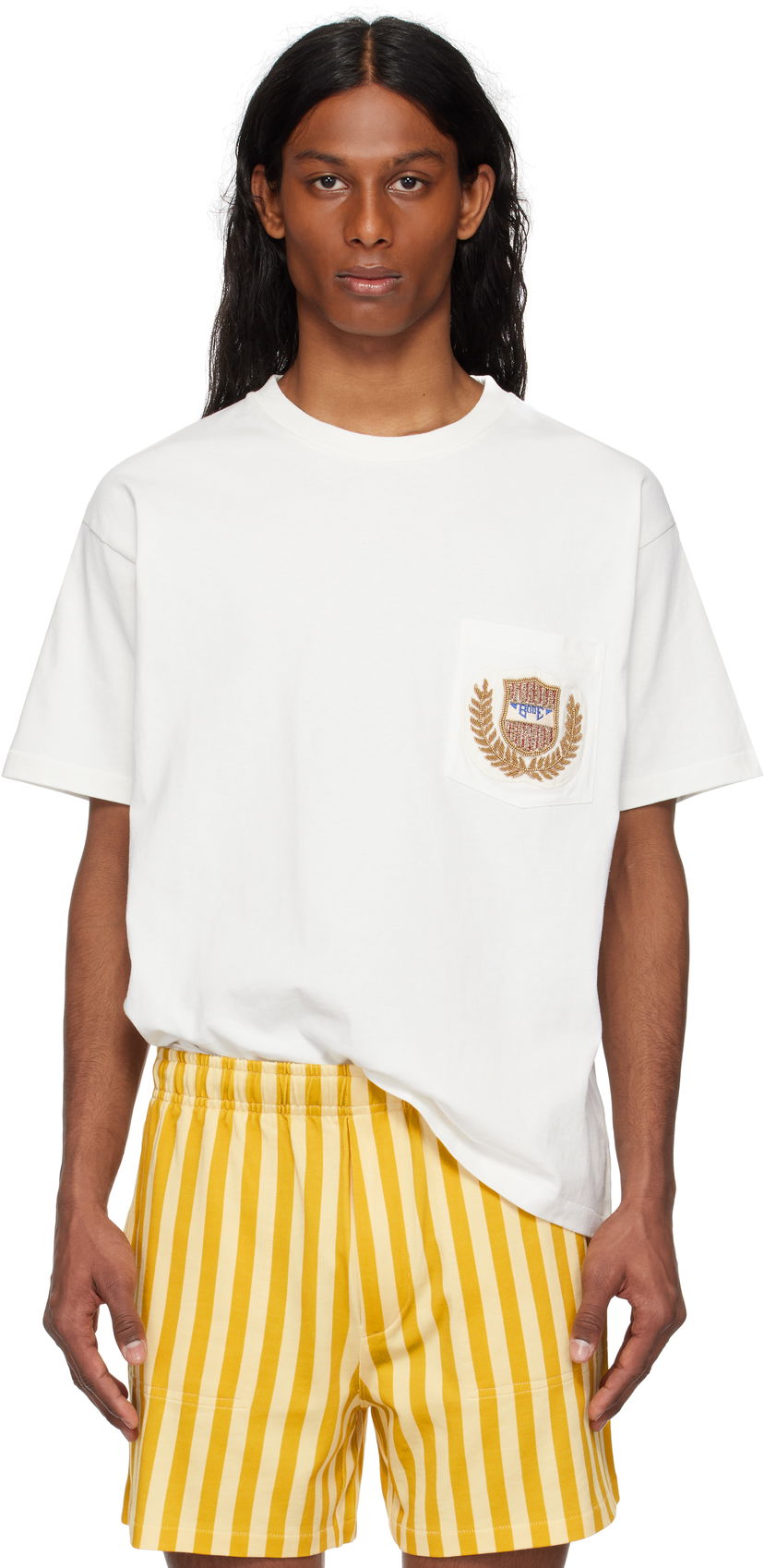 Футболка Bode Bode Sportsman Patch Pocket T-Shirt білий | MRS25CS060