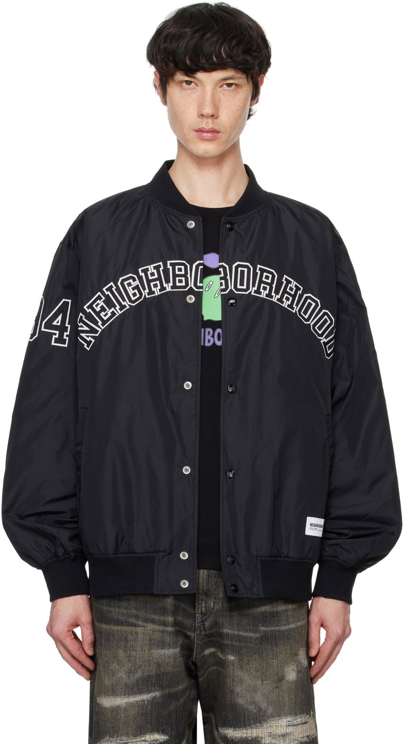 Куртка бомбер Neighborhood Baseball Bomber Jacket чорний | 242TSNH-JKM04