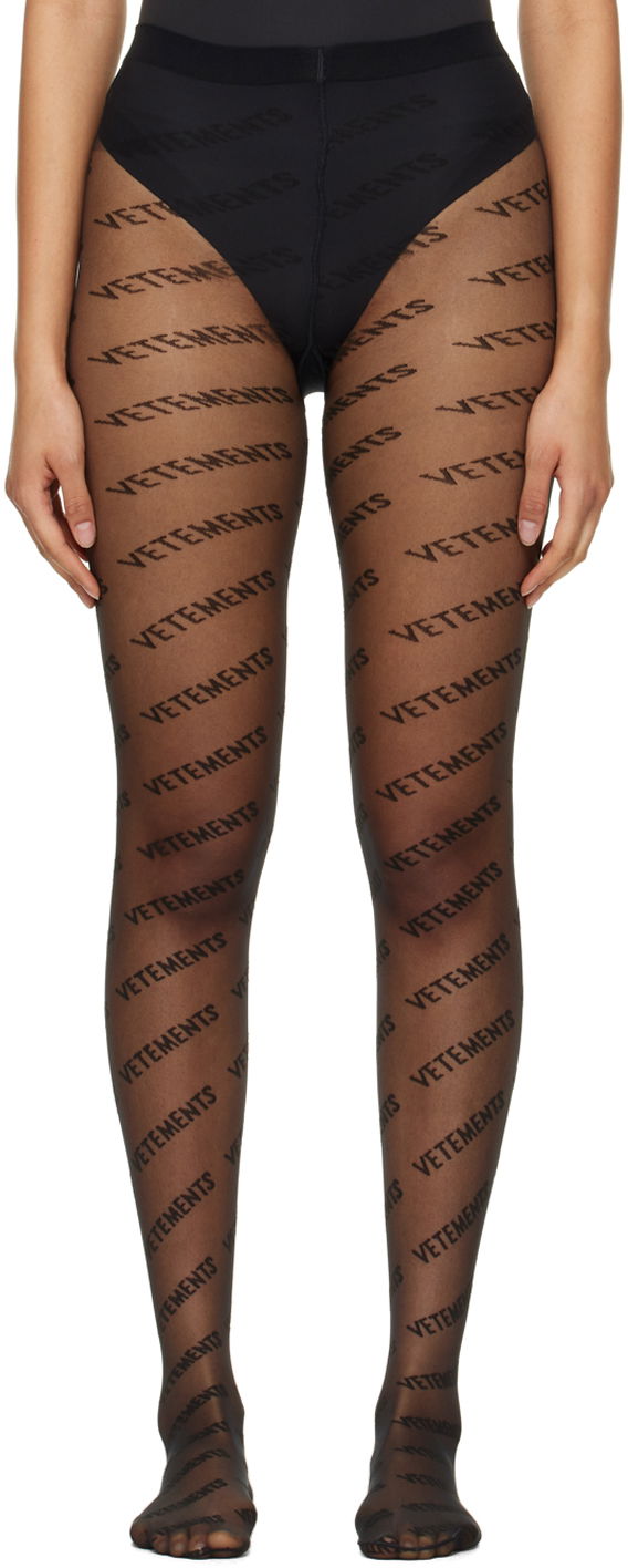Шкарпетки VETEMENTS Monogram Logo Tights чорний | WA53TI100B