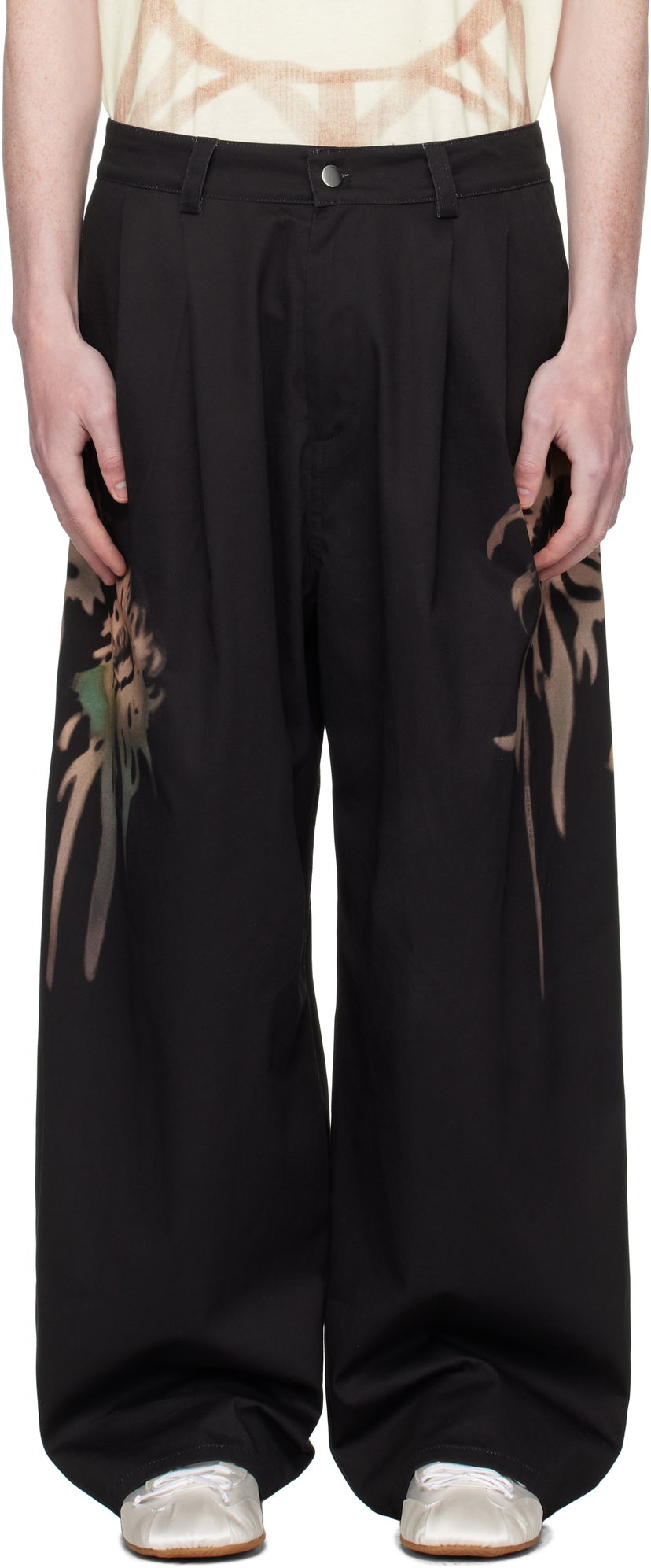 Штани Collina Strada Collina Strada Catchfly Pleated Printed Trousers чорний | XX6042-B