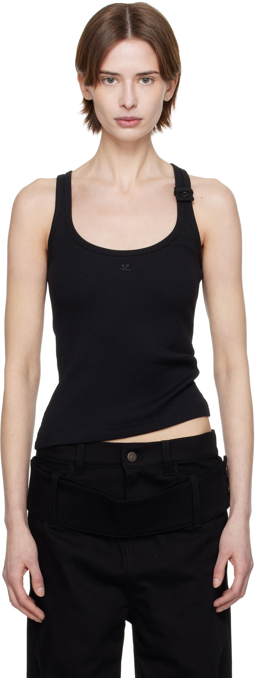Безрукавка Courrèges Courrèges 90's Rib Tank Top чорний | 125JDE123JS0194