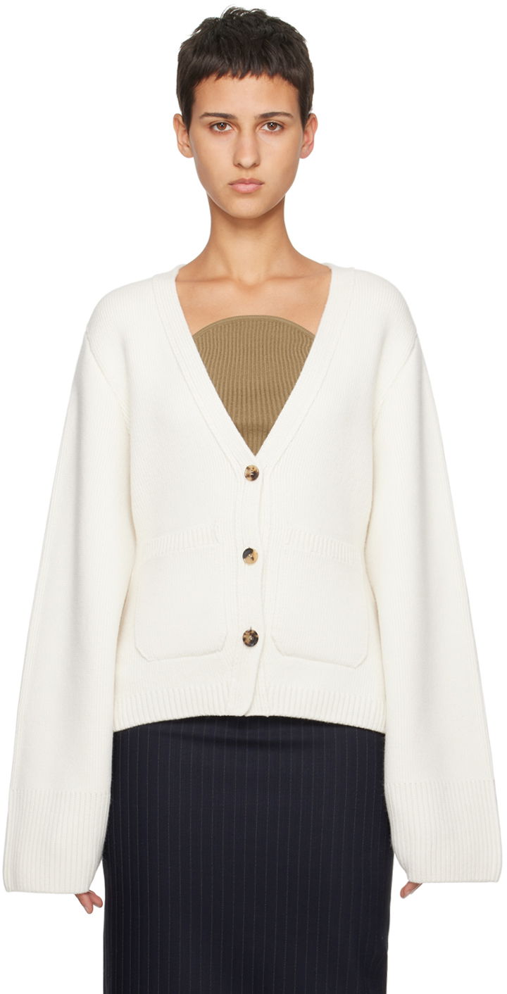 Cветр Khaite Off-White 'The Scarlet' Cardigan білий | 8267600