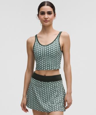 Спортивний костюм lululemon Geometric Pattern Cropped Tank Top B/C Cups Medium Support & Tennis Skirt Set Зелений | prod20002043, 6