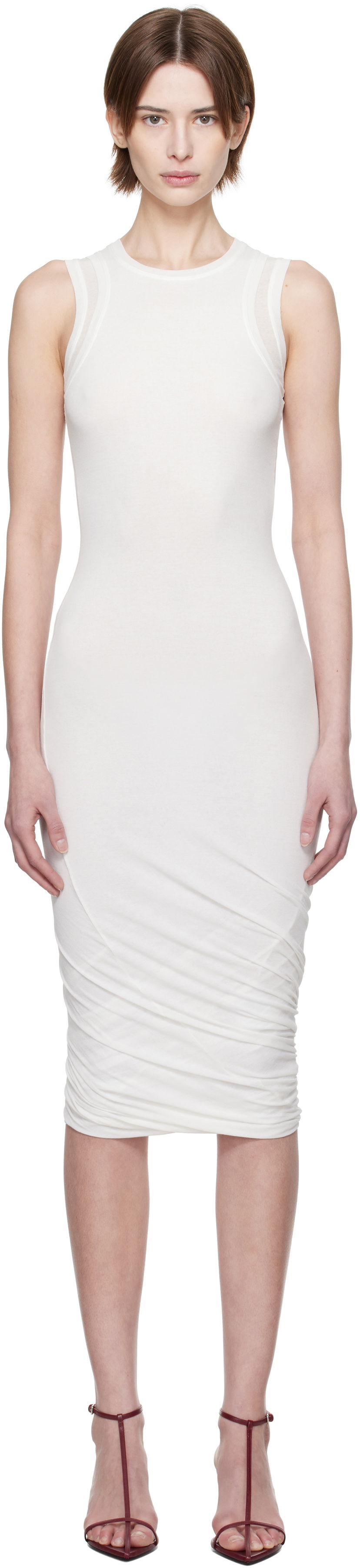 плаття Jil Sander Jil Sander Sleeveless Twisted Midi Dress білий | J02CT0505_J20249