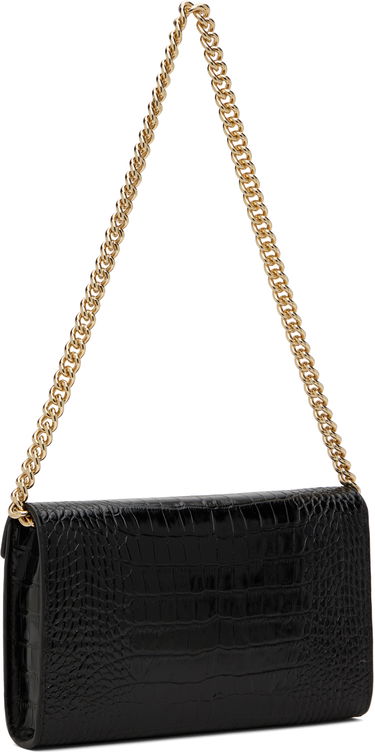 Гаманець Anine Bing ANINE BING Small Elly Croc-Embossed Clutch Bag чорний | A-13-10469-BLK1, 2