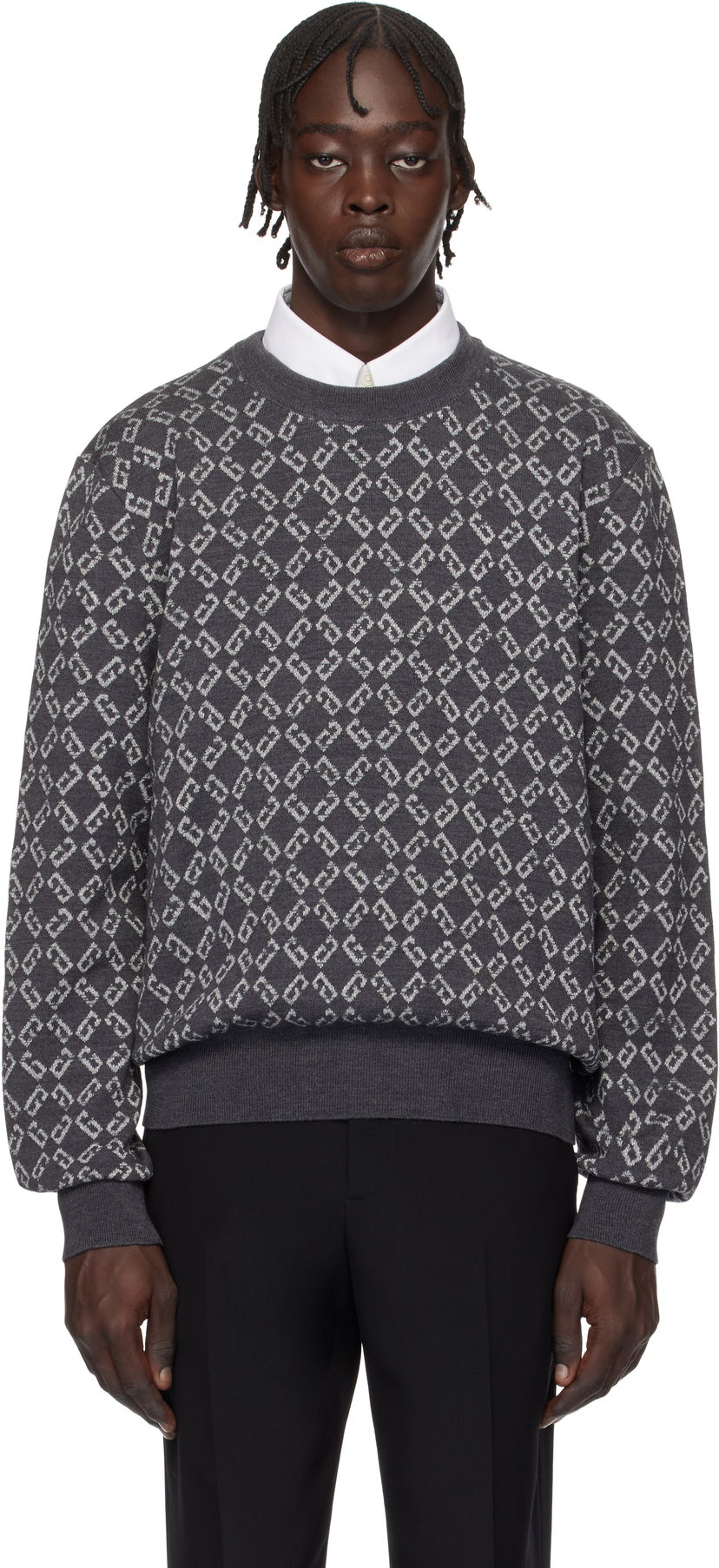 Cветр Givenchy Monogram Jacquard Sweater Сірий | BM90TH4YKY030