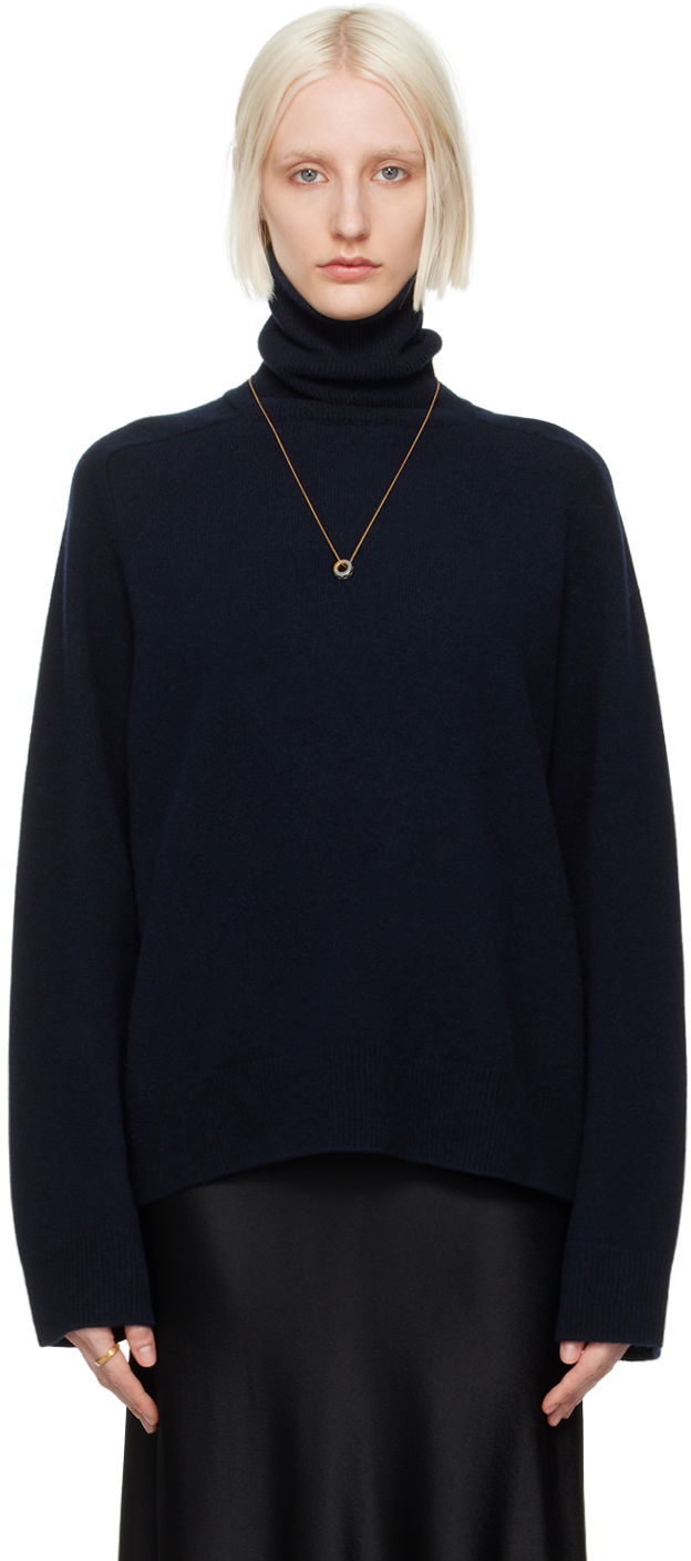 Cветр Maison Margiela Navy Gauge 7 Turtleneck чорний | S50HL0032 M13058