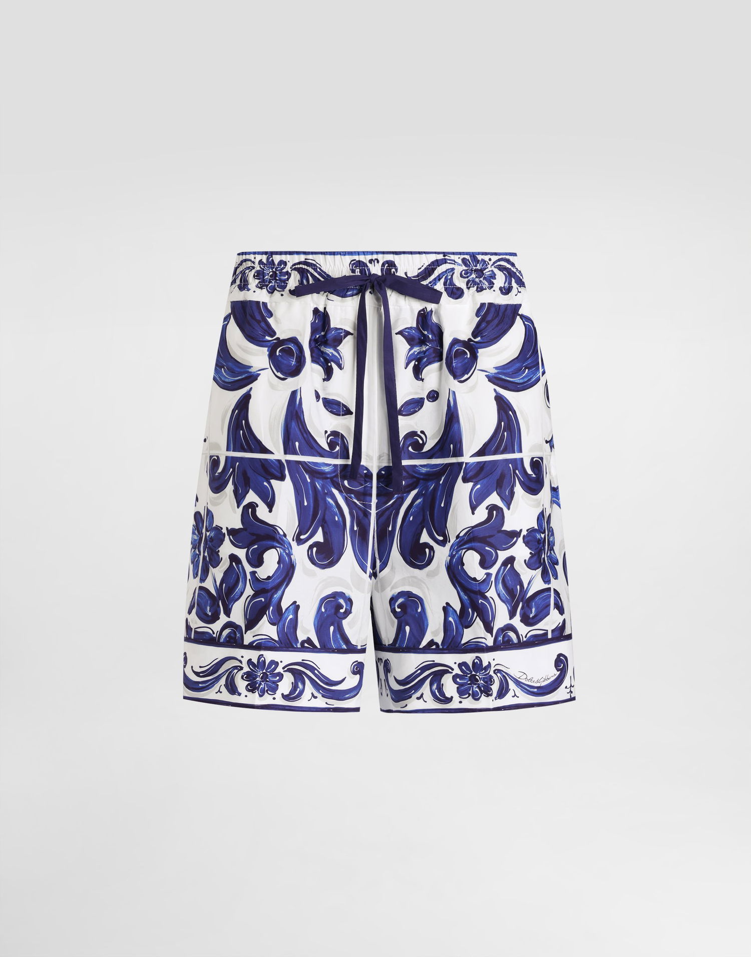 Шорти Dolce & Gabbana Dolce & Gabbana Majolica-Print Poplin Shorts Синій | I3J37WFI5JPHB5DQ, 0