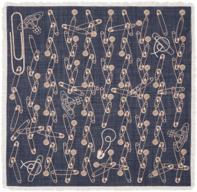 Шарф Vivienne Westwood Safety Pin Pocket Square темно-синій | 8103014X-W00Z0-