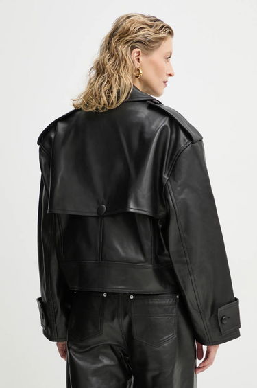Тренчкот STAND STUDIO Stand Studio Bloom Cropped Leather Jacket чорний | 66387.7010, 2