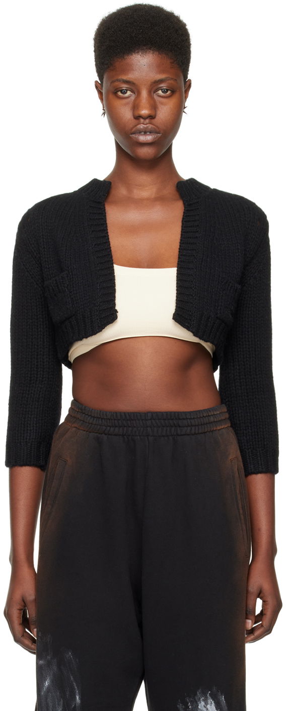 Cветр We11done Patch Pocket Cropped Cardigan чорний | WD-KC0-24-645-W-BK