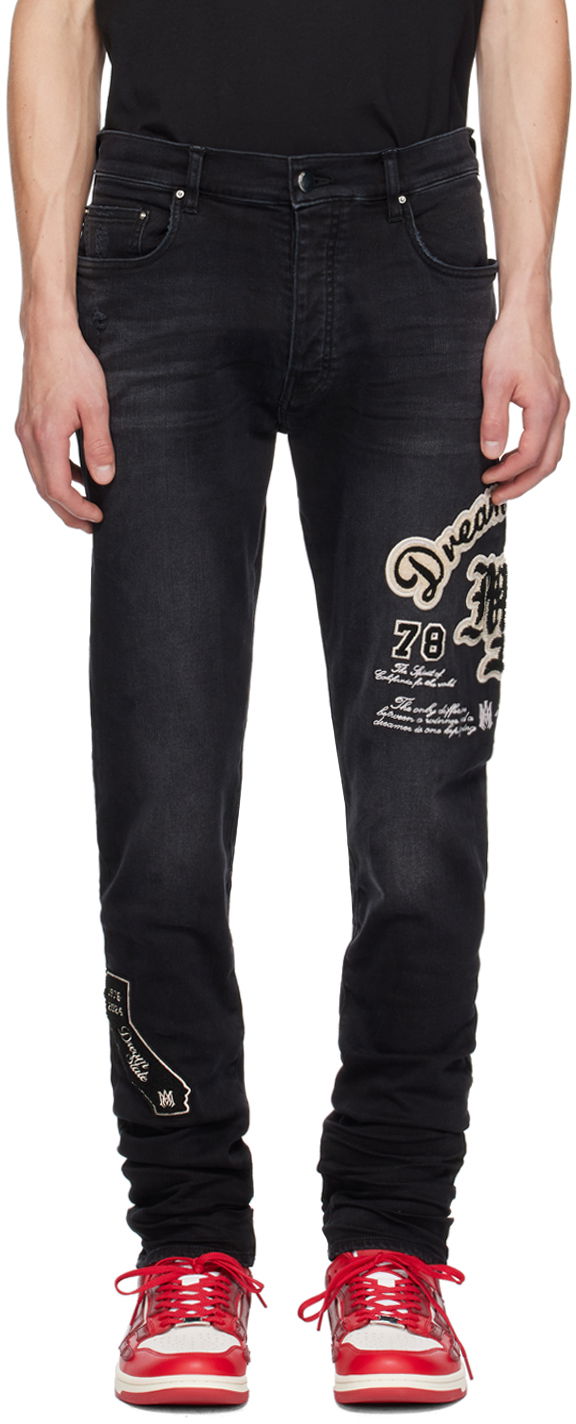 Джинси AMIRI Black Dream Team Skinny Jeans чорний | AMDNSY1065