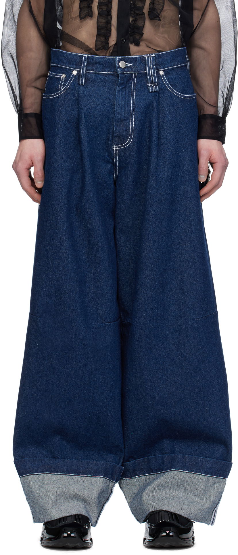 Джинси Simone Rocha Simone Rocha Embellished Puddle Jeans Синій | 4131B 1231