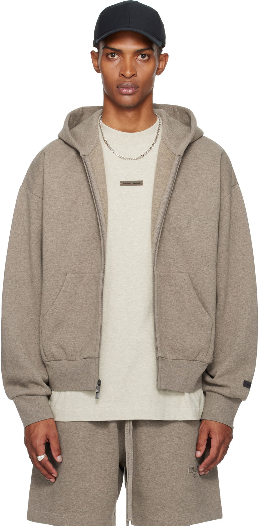 Світшоти Fear of God Fear of God ESSENTIALS Classic Fit Fleece Zip-Up Hoodie Сірий | 192SP254783F