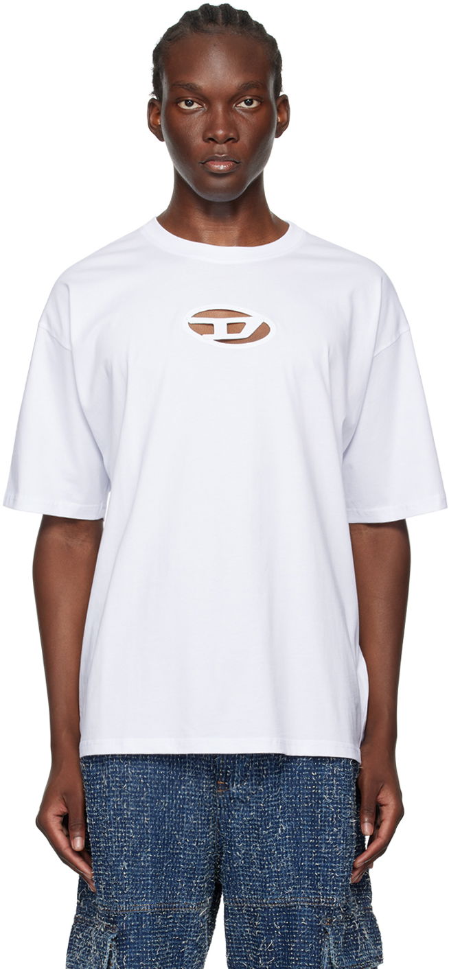 Футболка Diesel Cutout Logo T-Shirt білий | A15180-0NIAX-100