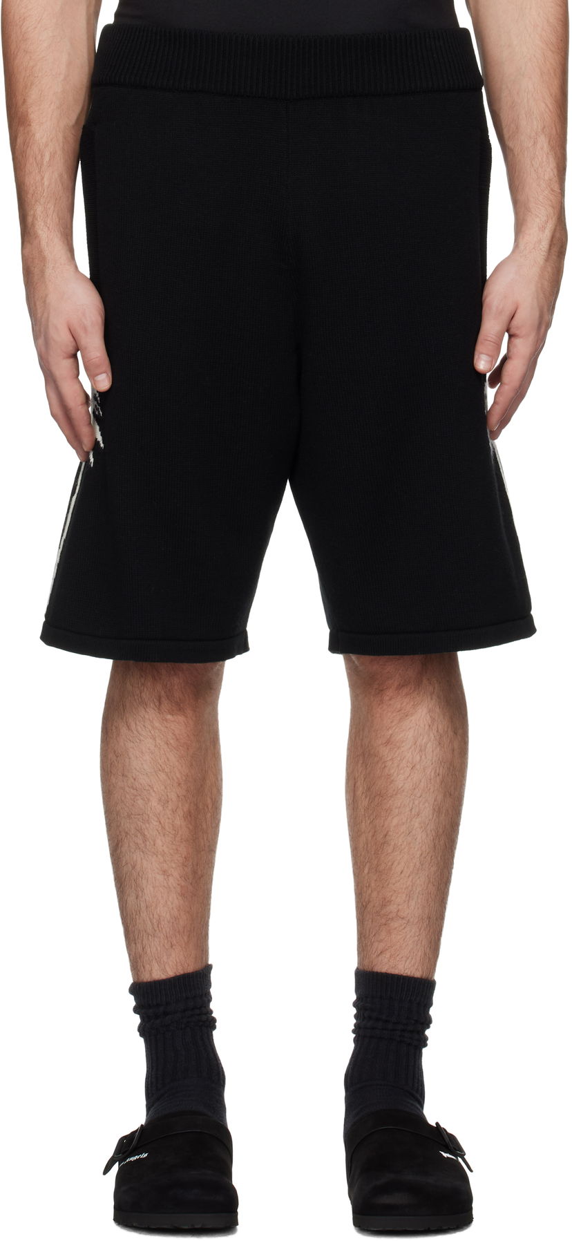 Шорти Palm Angels Knitted Palms Shorts чорний | PMHM012S25KNI0021003