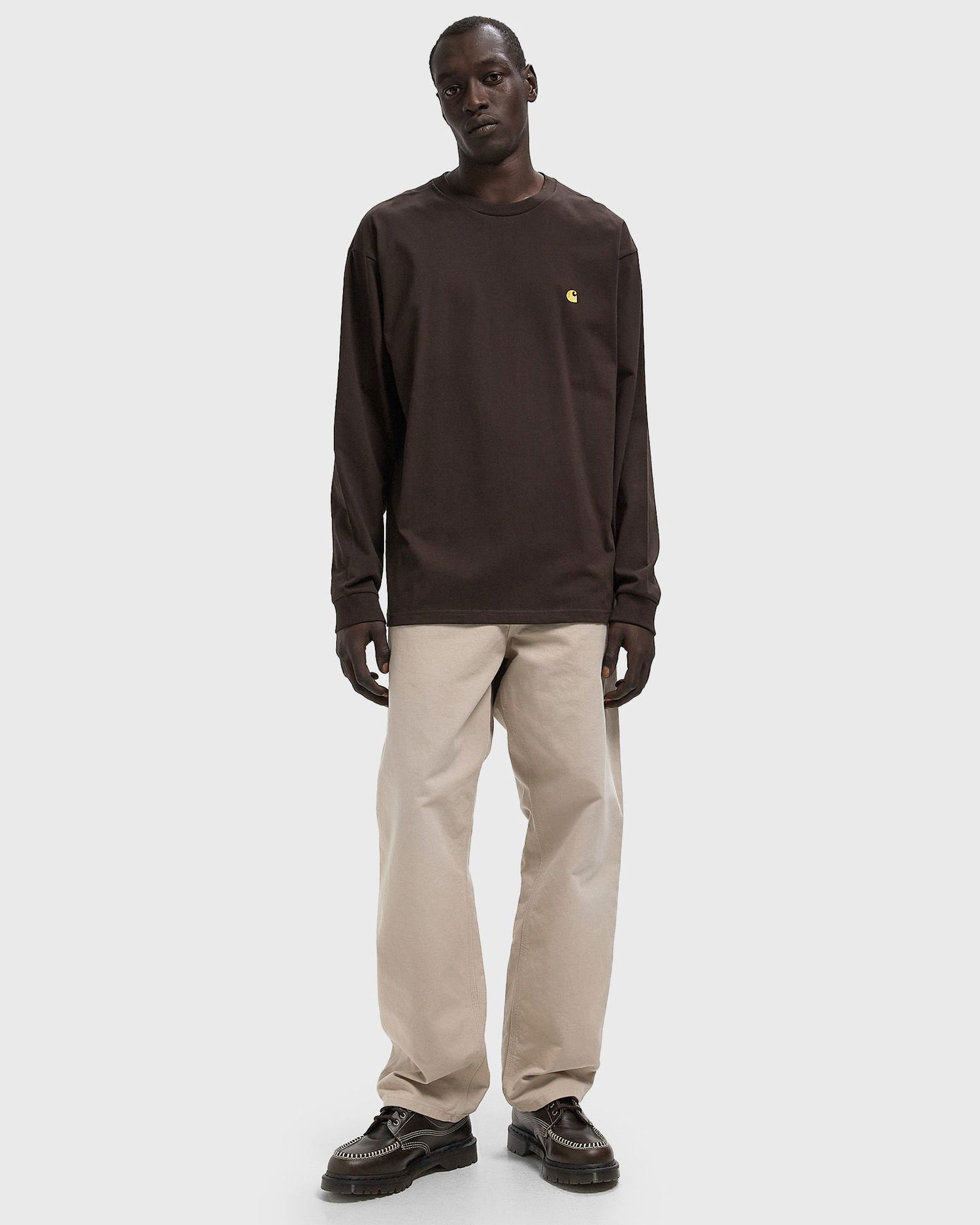 Футболка Carhartt WIP Long Sleeve Chase T-Shirt Коричневий | I026392-00W.XX, 1
