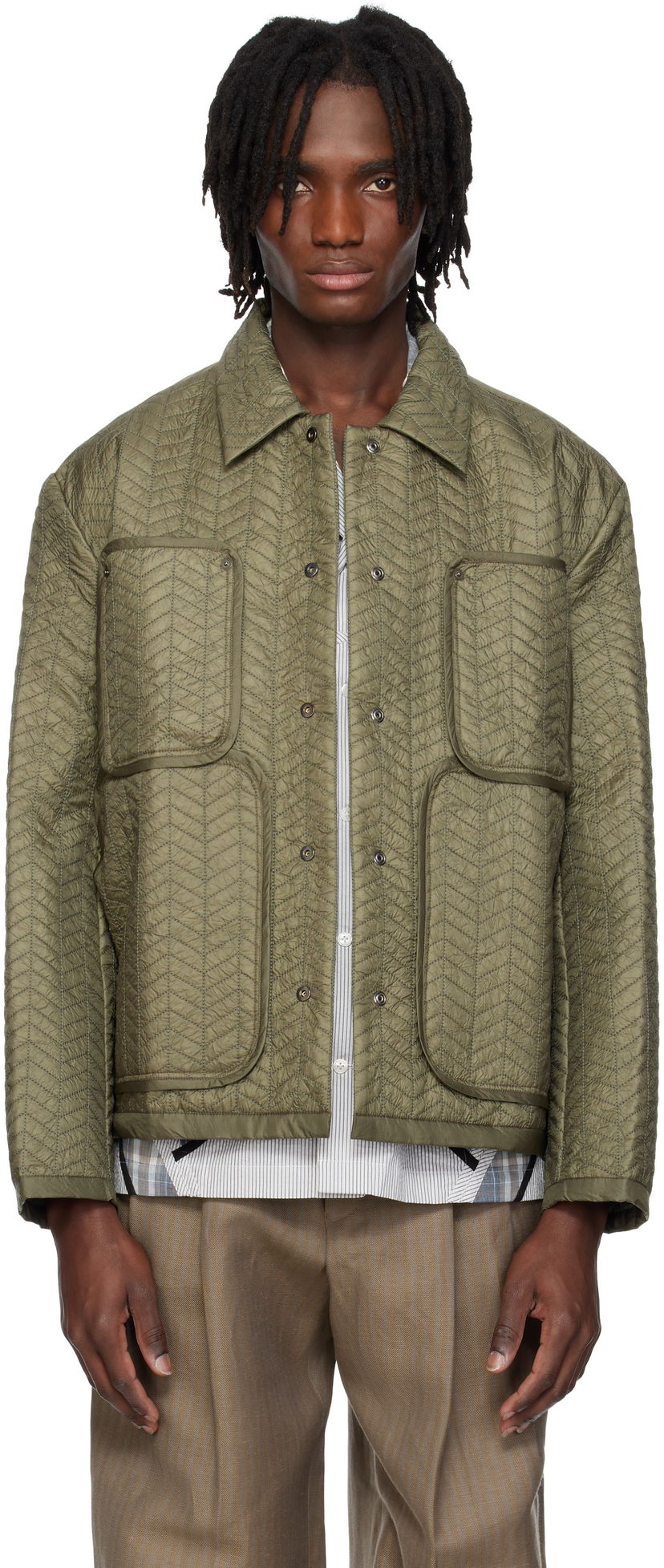 Пуховик Craig Green Craig Green Quilted Worker Jacket Зелений | CGSS25CWOJKT82