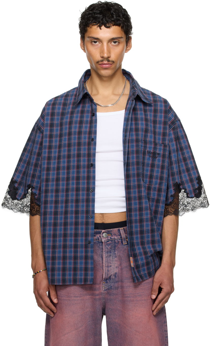 Сорочка Martine Rose Martine Rose Lace Overshirt Синій | 478WS28527