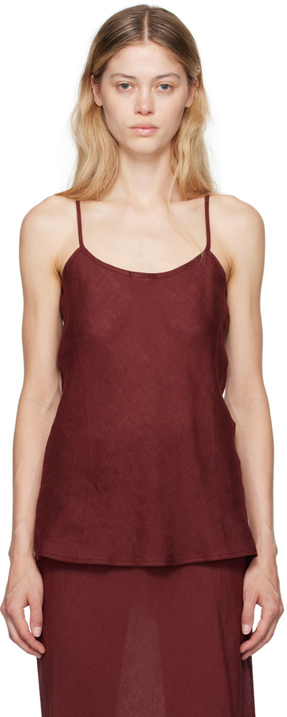 Безрукавка Baserange Baserange Dydine Linen Tank Top Бордовий | TODY-LI-AU24