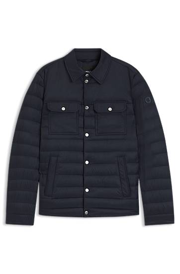 Куртка BOSS Water-repellent Down Jacket with Chest Pockets темно-синій | 50540456
