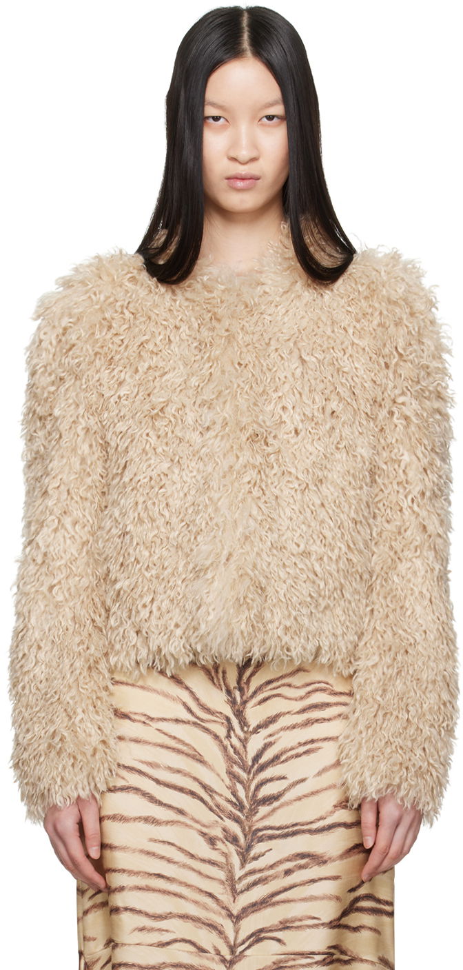 Куртка ISABEL MARANT Faux-Fur Jacket бежевий | MA0256FA-B3D02I