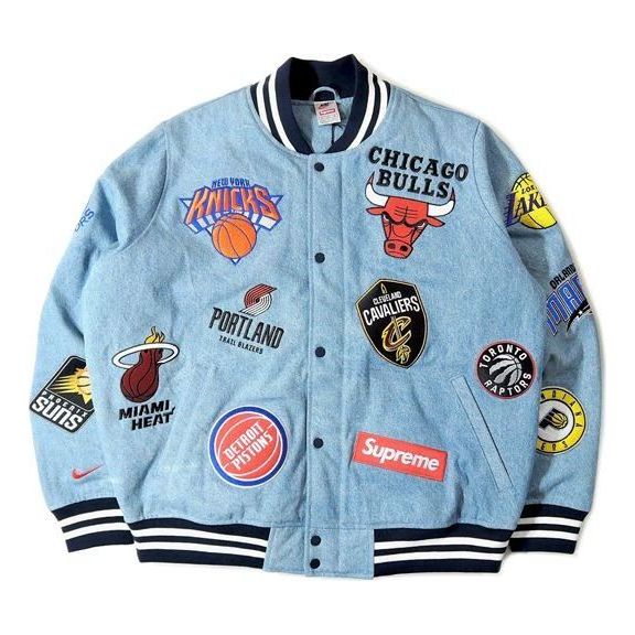 Куртка бомбер Supreme NBA Teams Warm-Up Jacket Синій | SUP-SS18-772, 0