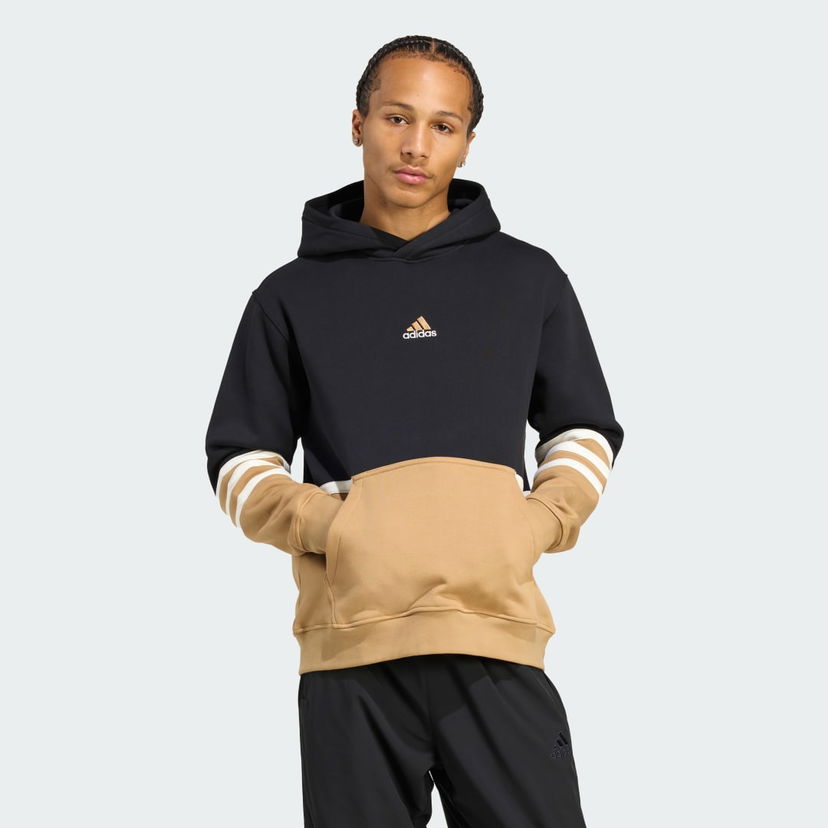 Світшоти adidas Performance ARCHIVE CUTLINE Color Block Striped Hoodie чорний | JY2797
