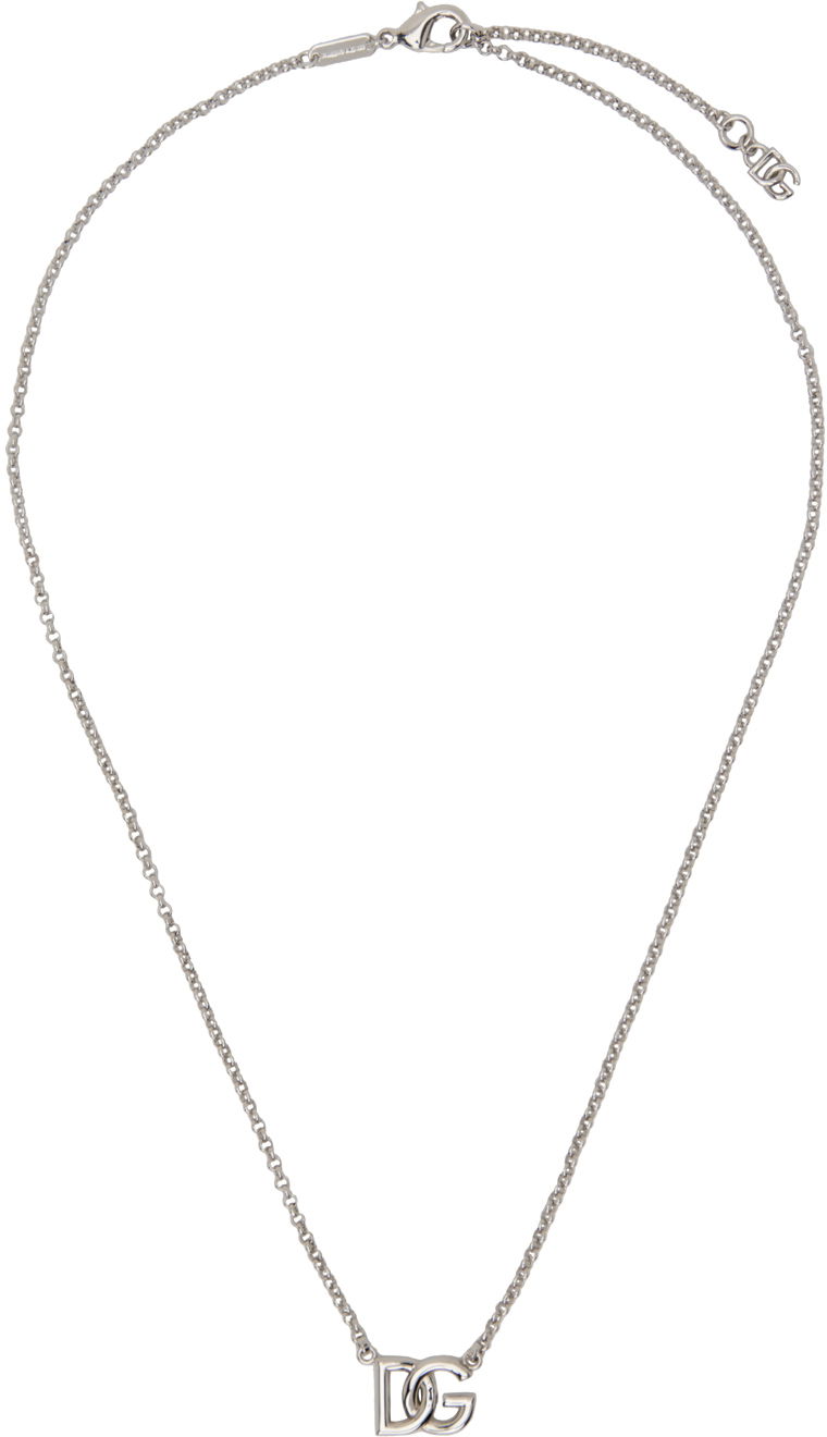 Кольє Dolce & Gabbana Silver Rolo Chain 'DG' Necklace Металік | WNN5W3W1111
