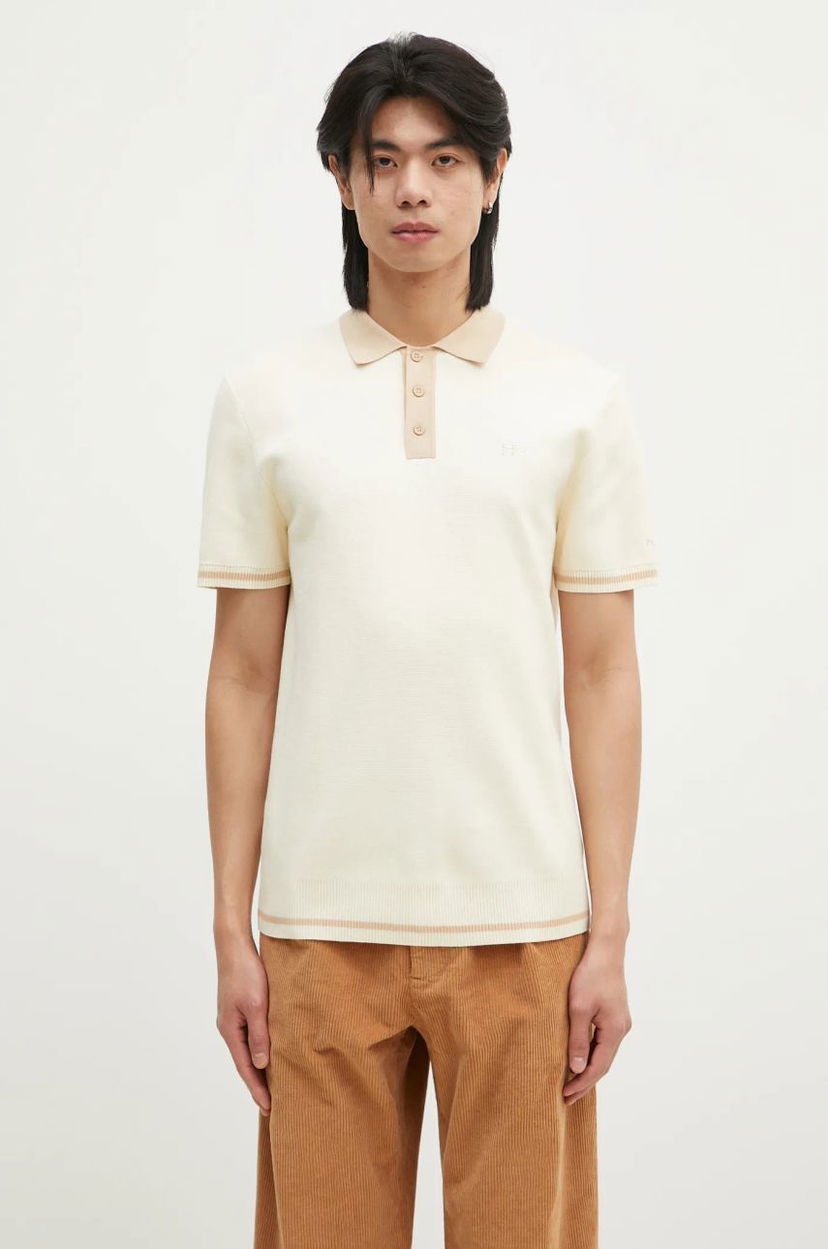 Сорочка поло Filling Pieces Knit Polo Shirt бежевий | 80713666003