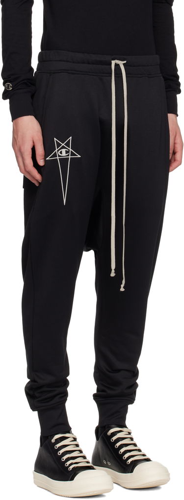 Спортивні штани Rick Owens Rick Owens Champion Edition Prisoner Drawstring Sweatpants чорний | CM01E1689 CHJS SHINY SWEAT JERSE, 1