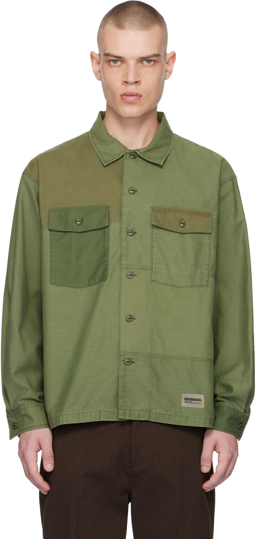 Сорочка Neighborhood Utility Shirt Зелений | 242TSNH-SHM10