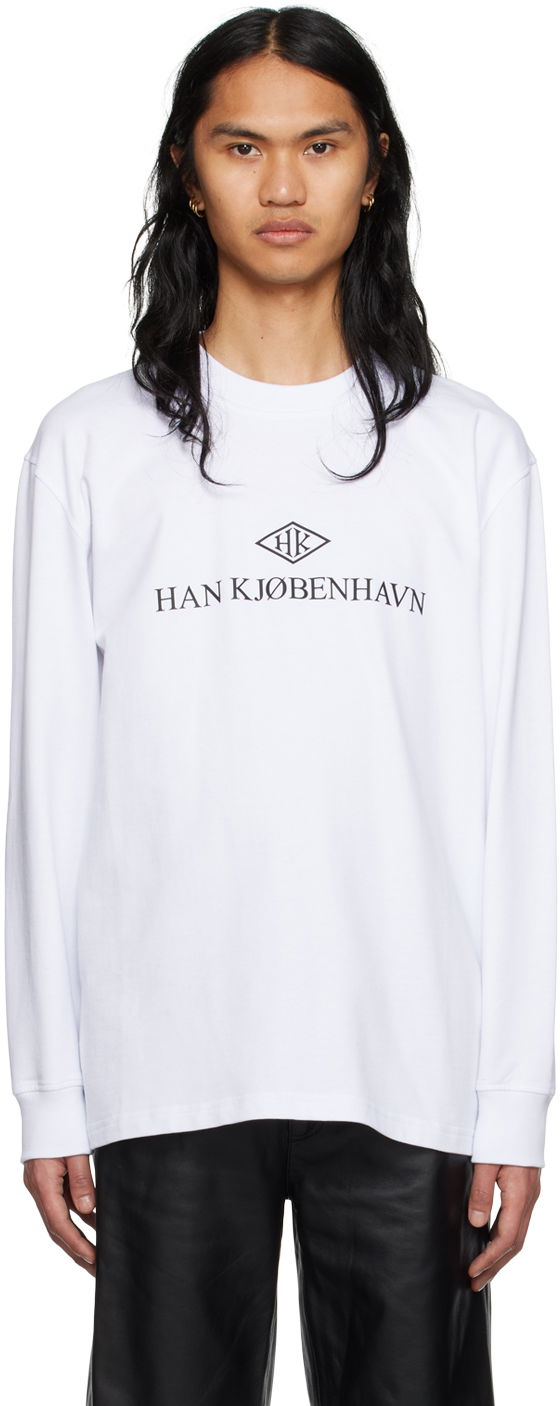 Футболка Han Kjøbenhavn Han Kjobenhavn Long Sleeve T-Shirt білий | M-132920
