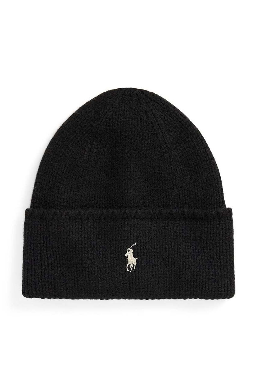Шапка Polo by Ralph Lauren Wool Beanie чорний | 455954355