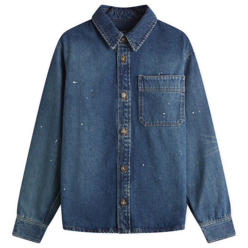 Сорочка A.P.C. A.P.C. Basile Painter Denim Overshirt, Size Small Синій | COHGL-H02709-IAL