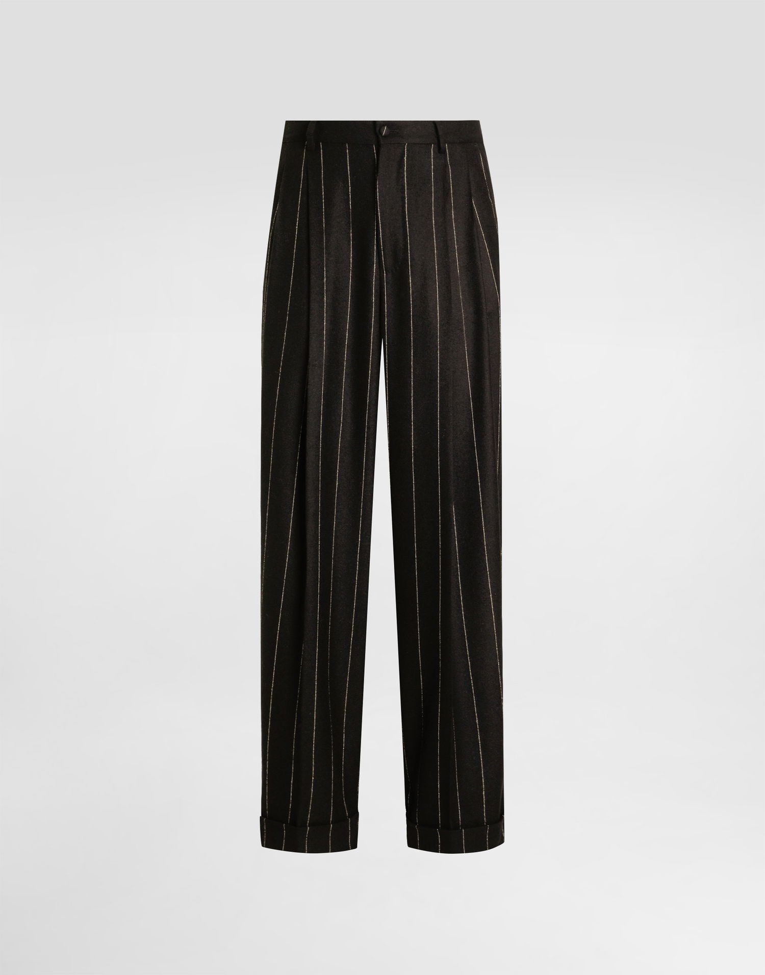 Штани Dolce & Gabbana Dolce & Gabbana Pinstriped Flannel Trousers чорний | GP168TFRZAPS8051, 0